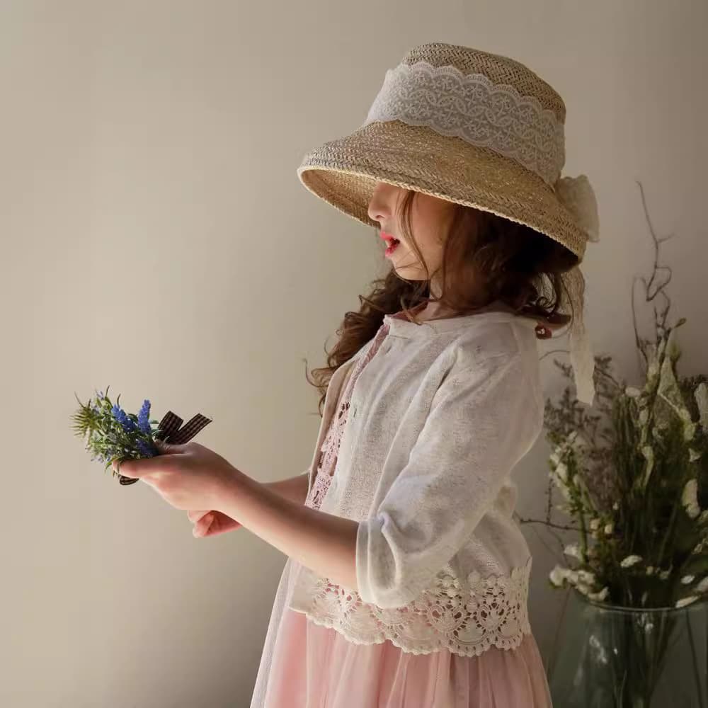 Girls Summer Lightweight Breathable Sun Protection Clothes Air Conditioning Sweater Stylish Open Cardigan Baby Outerwear Coat