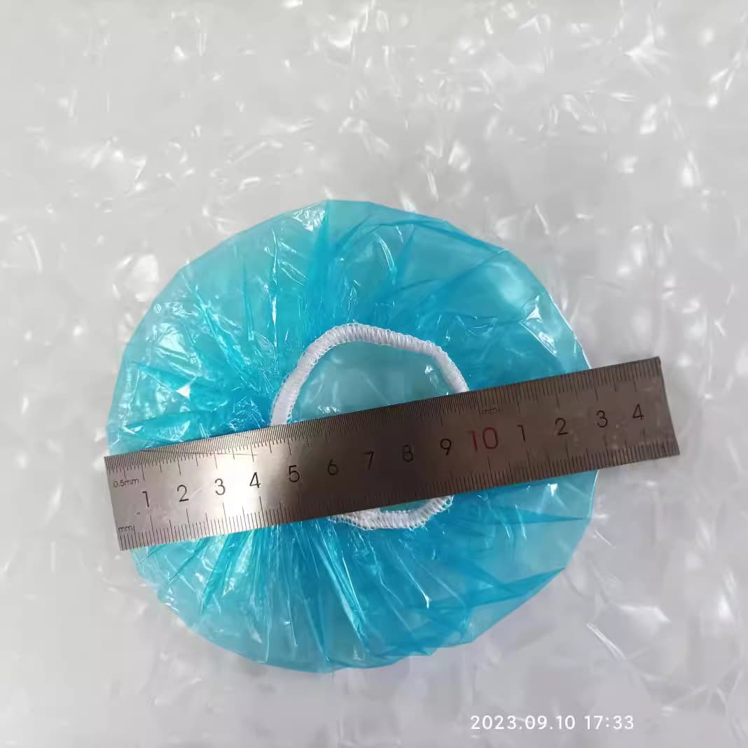 Wholesale solid color disposable plastic bowl covers with actual photos, transparent elastic rim, thickened dust-proof PE cling film