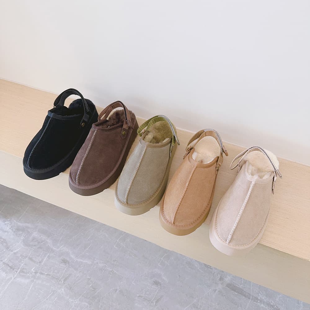 2024 New Cross-Border Trade Snow Boots Thickened Slippers Fleece-Lined Two-Way Thick-Soled Slippers Winter Birkenstock Fuzzy Slippers