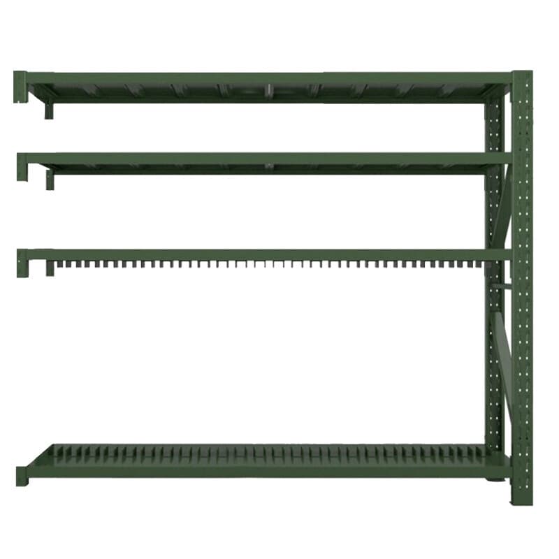 Military green blast shield rack, shovel and pickaxe rack, riot control fork equipment storage rack, 2.4 meters.