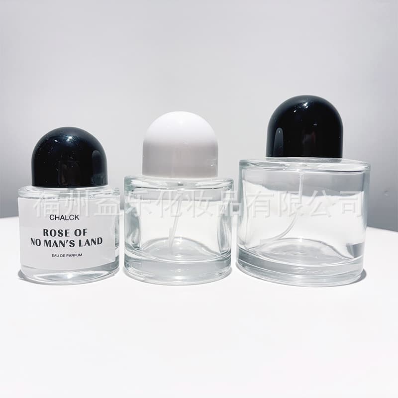 Stock Screw Cap Perfume Refill Bottle Cylindrical Spray Empty Glass Bottle 30ml 50ml Large Capacity Cosmetic Bottle Sample