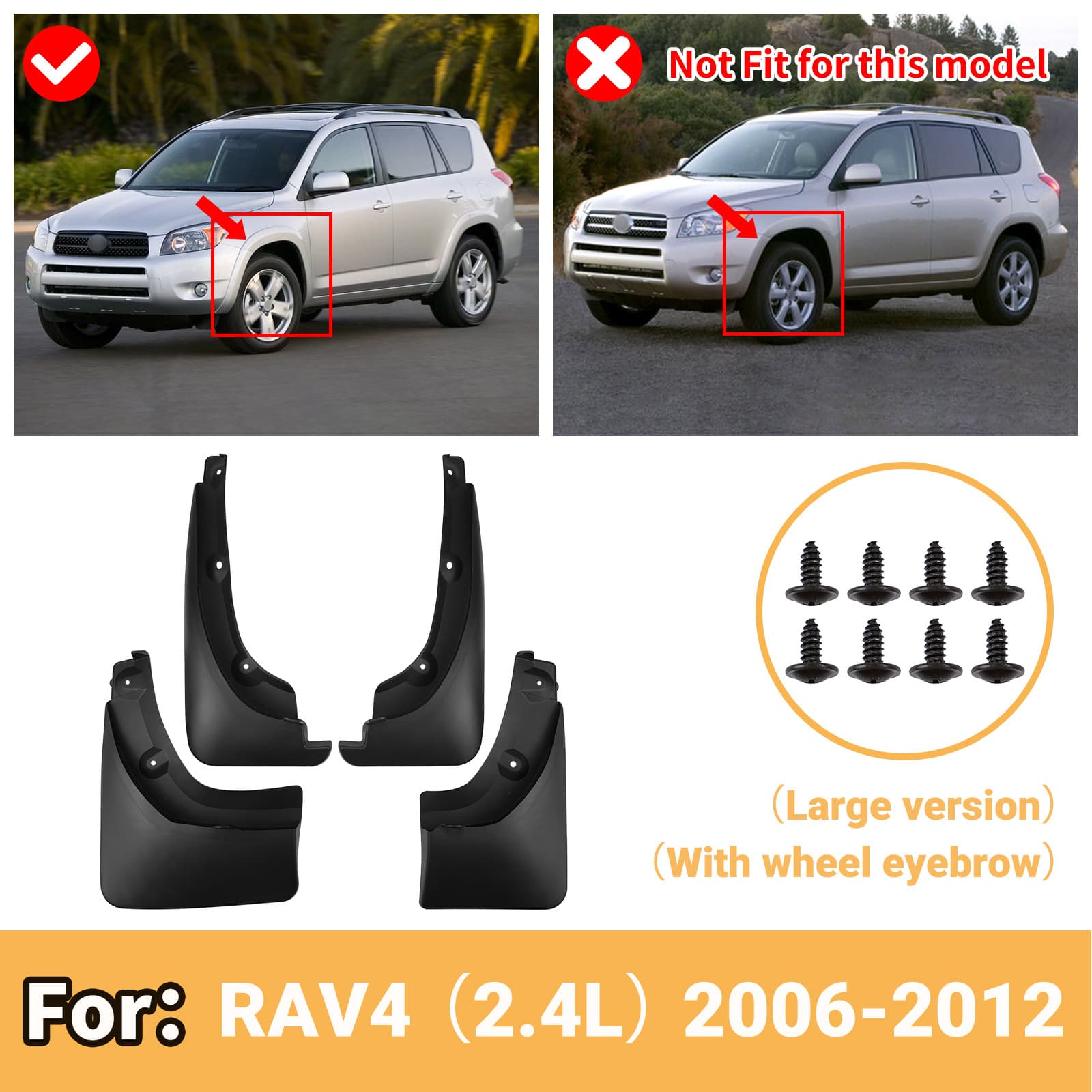 For Toyota RAV4 2.4L 2006-2012 with Wheel Arch Large Version Car Mud Flaps Foreign Trade Cross-Border