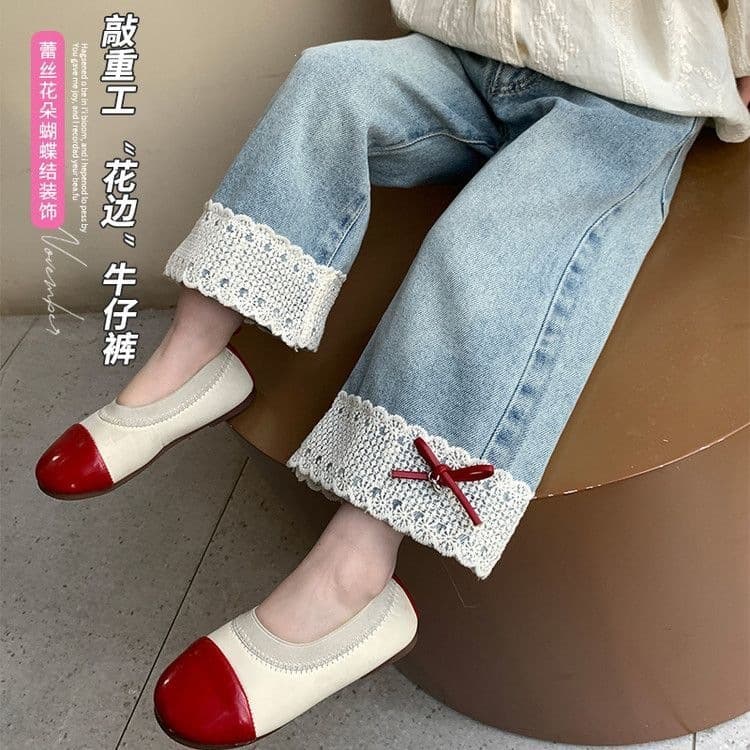 Girls' Jeans 2026 Spring New Children's Korean Style Loose Fashionable Baby Toddler Straight Wide-Leg Pants