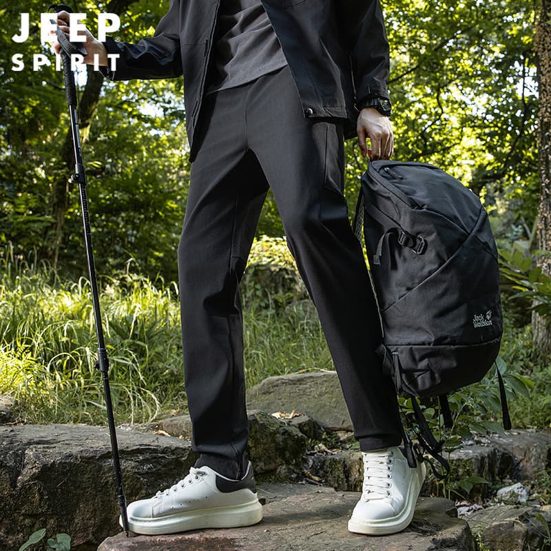 Jeep casual autumn and winter new men's casual stretch trousers outdoor windproof straight casual sports trousers 6299