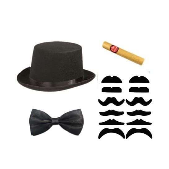 New 1980s party set beard, simulated fake cigar, fake cigarette rod, fake cigarette hat shape role-playing costume