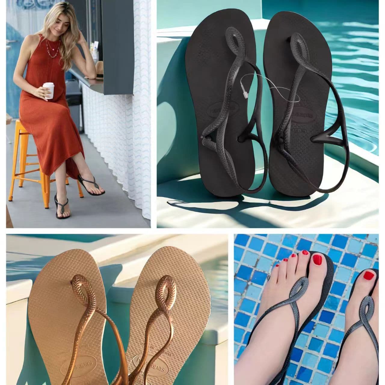 In Stock Wholesale Cross Border Hot Flip Flops Women Summer Outfit Women Clip Sandals Havana Brazil Beach Slippers
