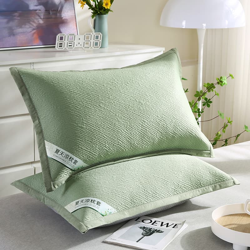 Cross-border Twill Cool Bean Pillow Cover Set, Summer Cooling Pillowcase Single Piece for Home Use, Wholesale