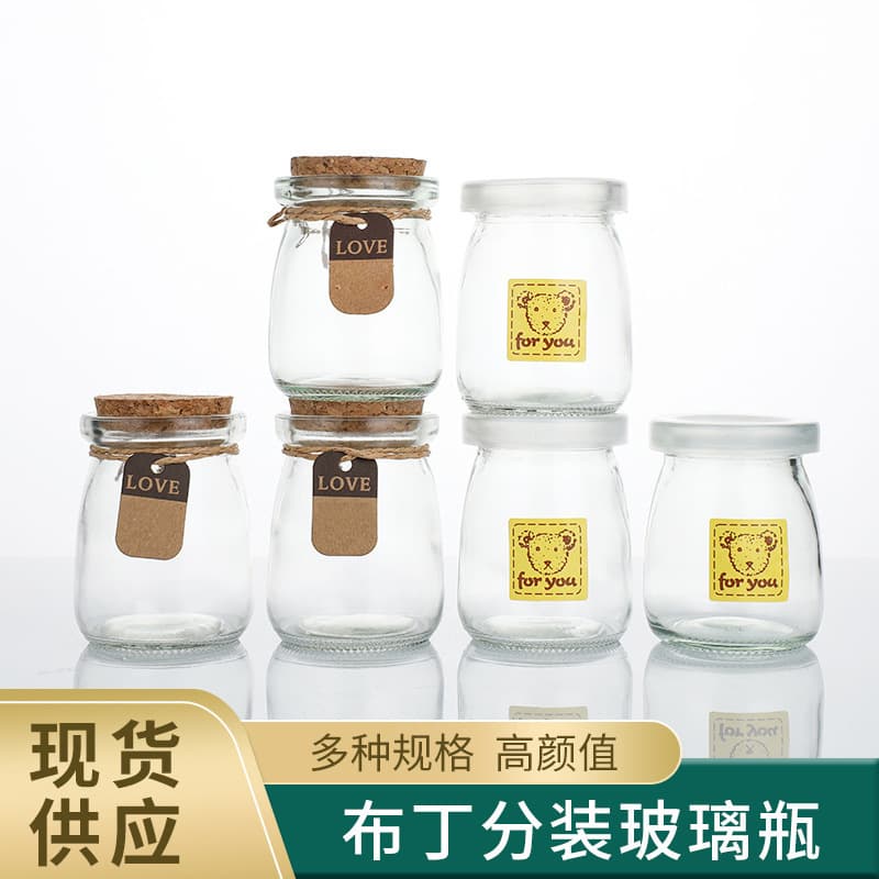 Manufacturer wholesale transparent pudding bottle 100ml caramel jelly high temperature resistant glass yogurt glass pudding bottle with lid