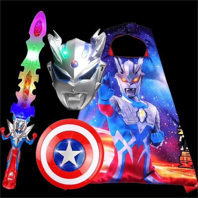 Ultra Mask Children's Luminous Set Color Cloak Boy Sword Toy Children's Toy Shield Music Sword