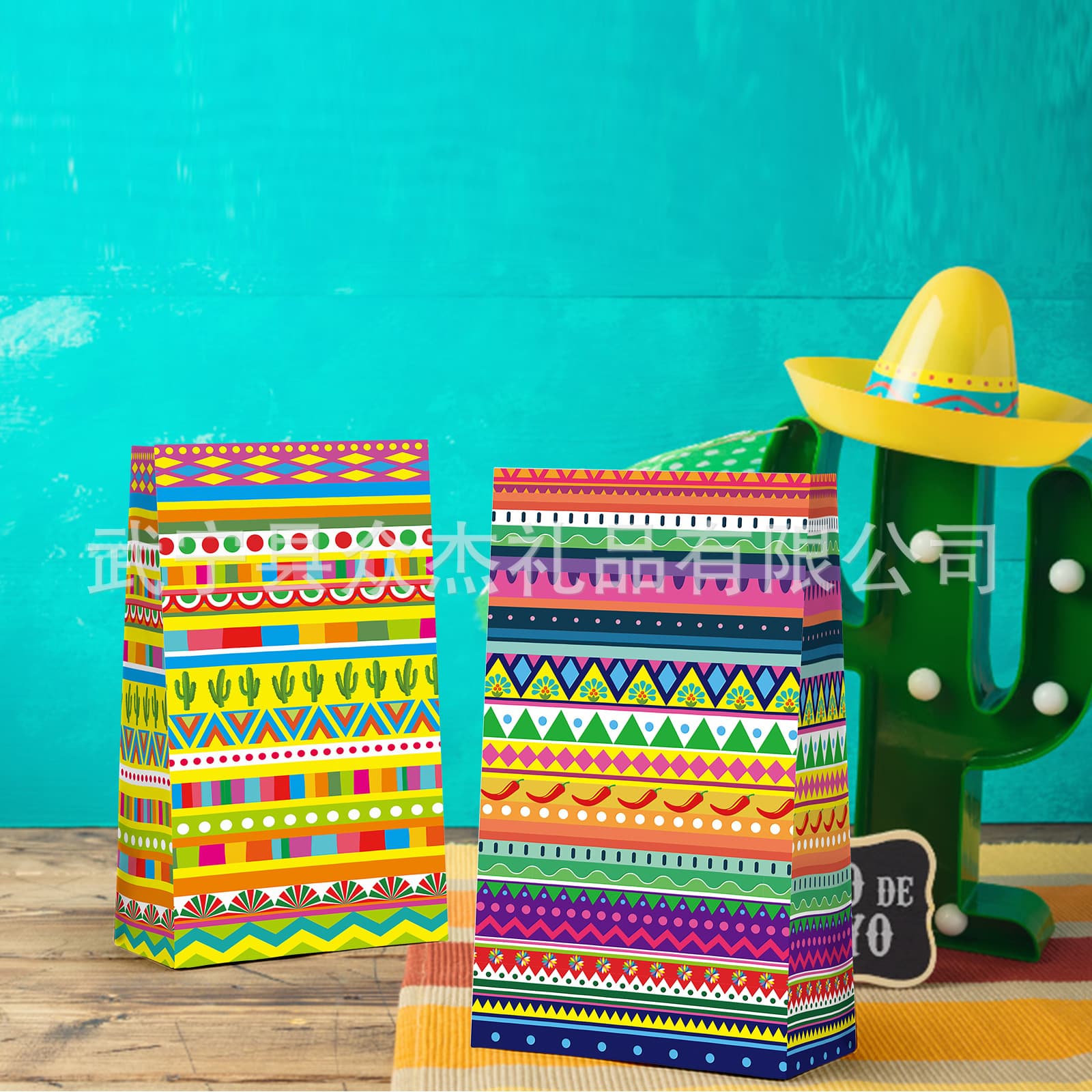 Cross-border carnival party new spot Mexican theme striped accordion bag candy Cinco De Mayo