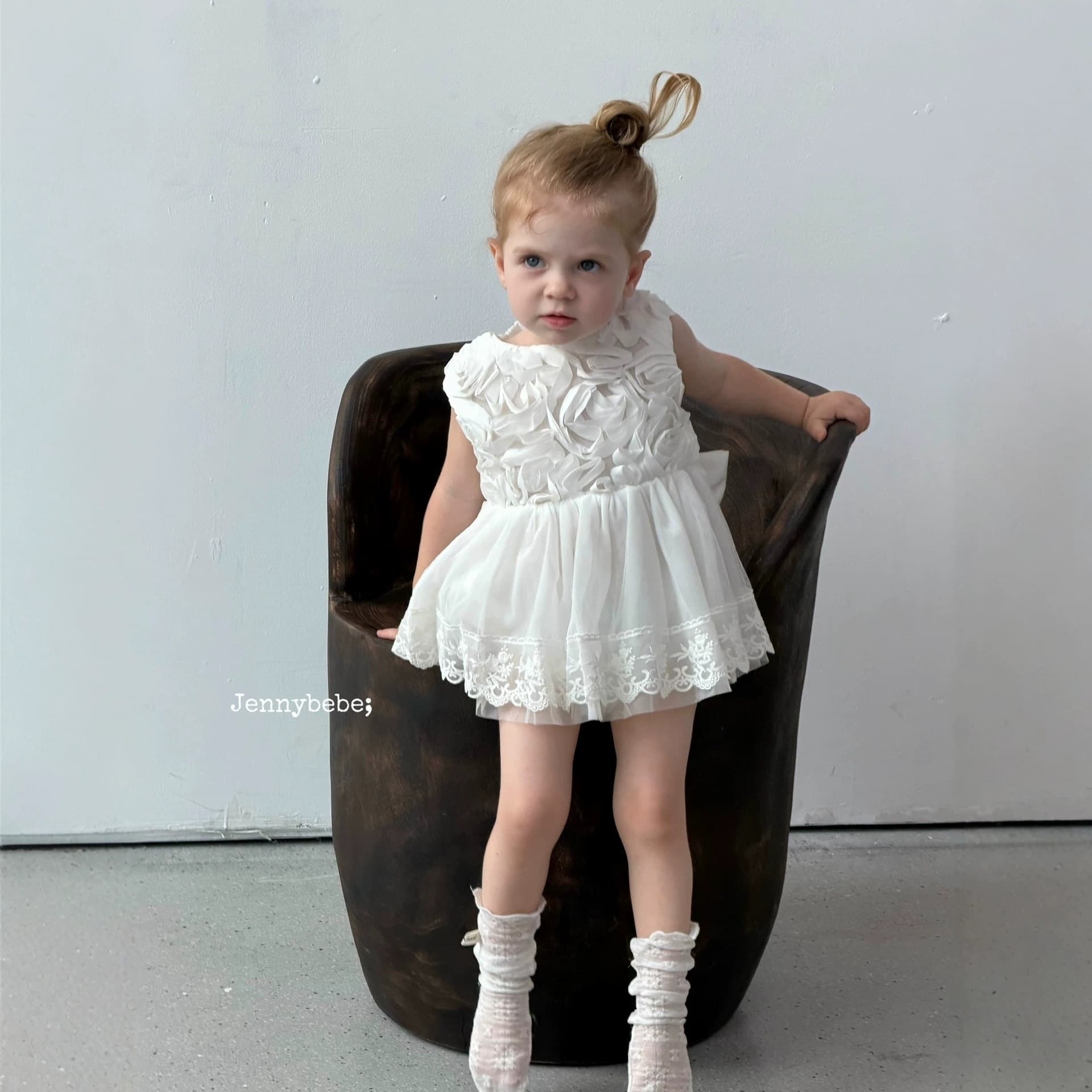 jennybebe baby girl mesh princess dress Korean style infant and toddler 100th birthday party dress dress crawl suit