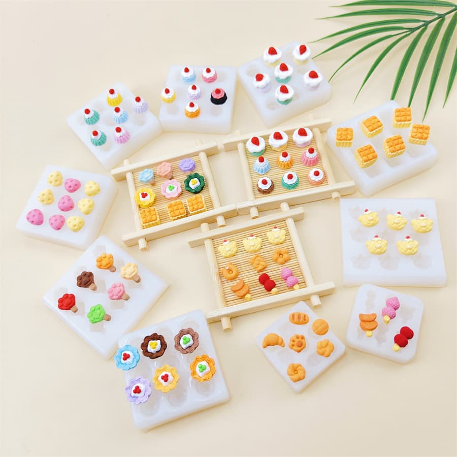 Mini Food Play Small Nose Silicone Mold, Bread Chocolate Fondant Baking Mold, Resin Squishy Mold