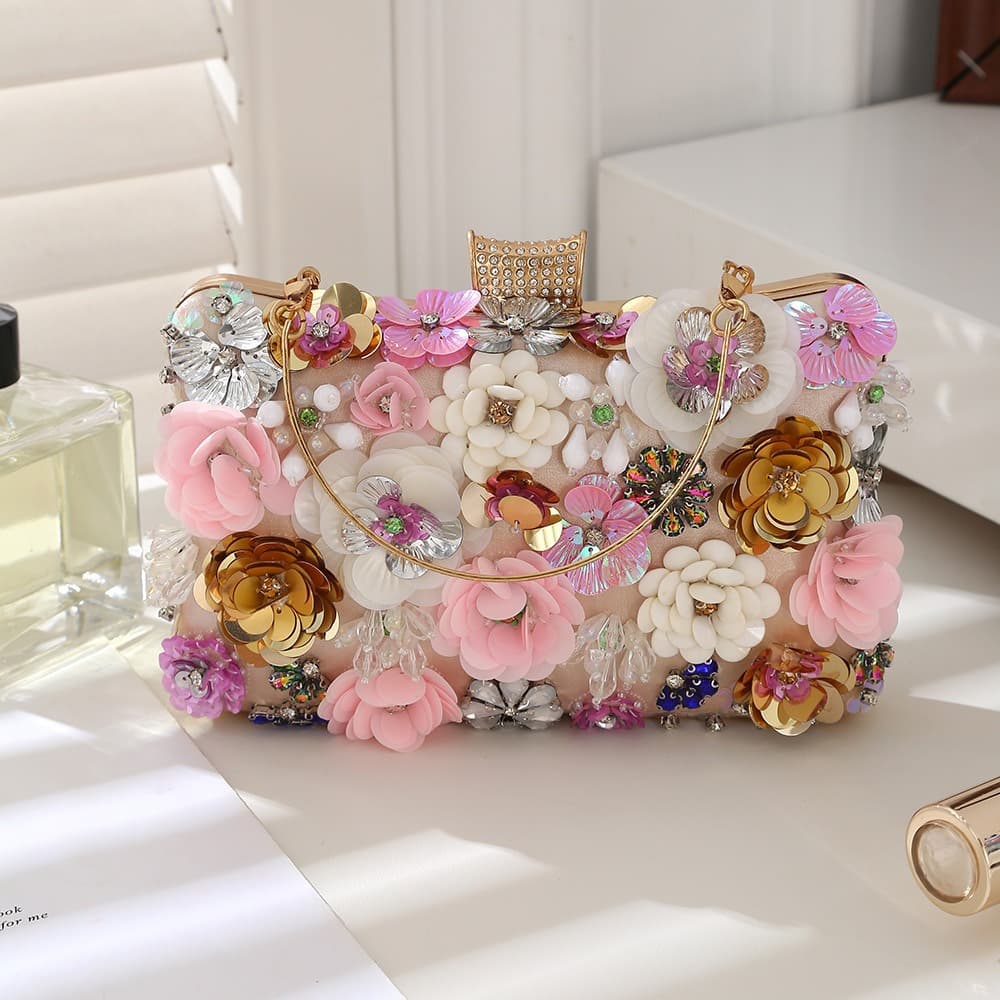Cross-border Hot Selling Floral Bag Textured Fashion Evening Bag Versatile Floral Handbag Crossbody Exquisite Lady Dior Style Bag