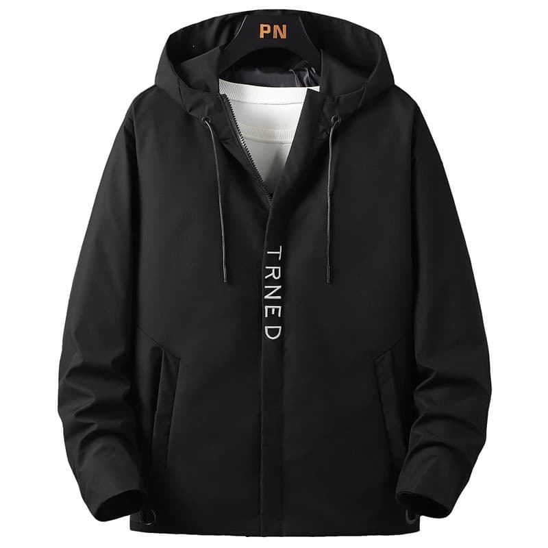 In Stock Casual Jacket Men Autumn Loose Printed Korean Style Trendy Hooded Top Coat Outerwear Men's Clothing
