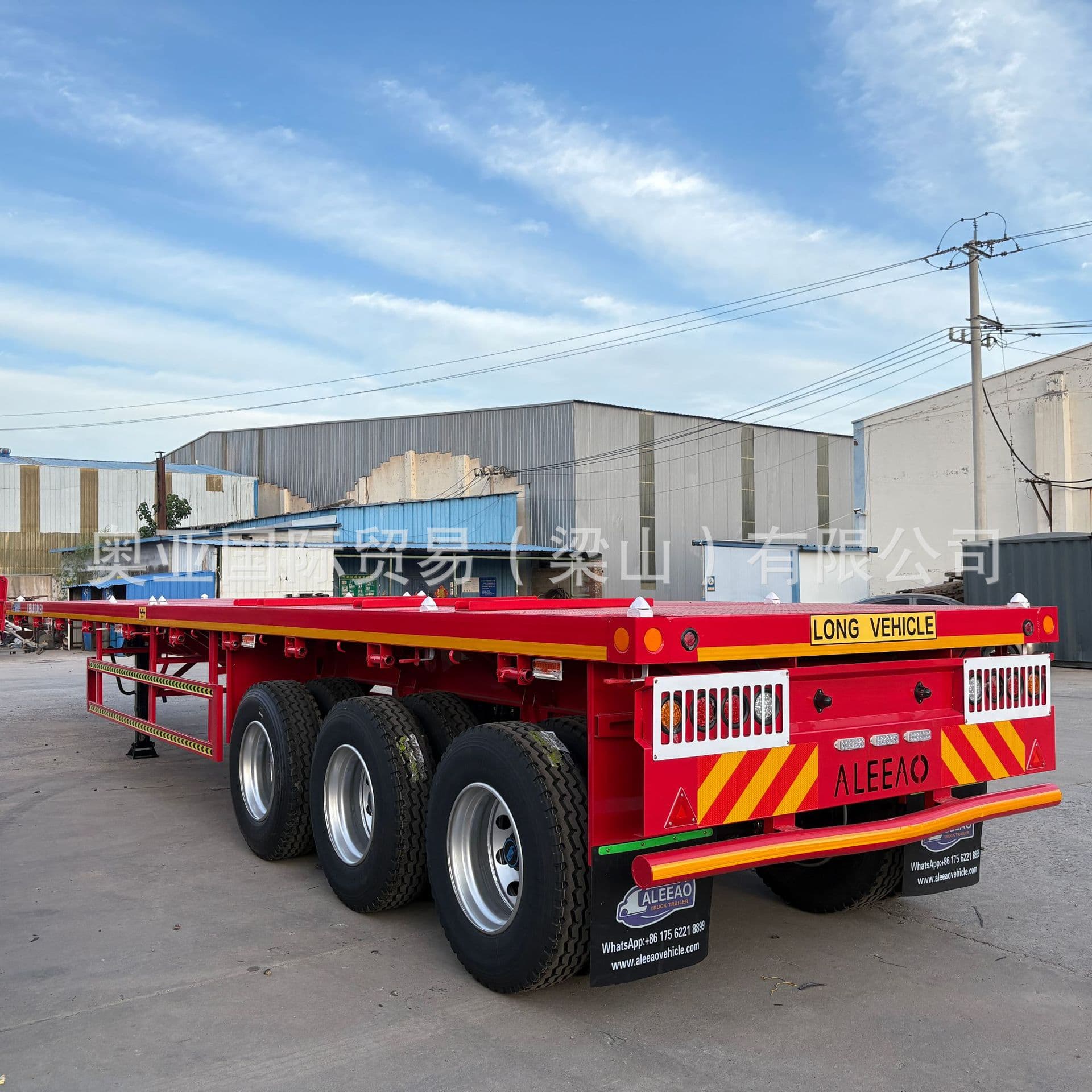 Supply Africa 3-axle 40ft container flatbed semi-trailer, flatbed semi-trailer, bulk cargo transport semi-trailer
