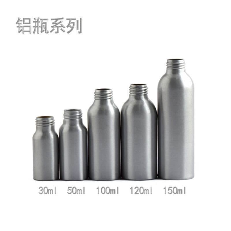 In-stock aluminum bottles and caps 30-500ml for toners, cosmetics, cleaners, automotive cleaning agents, refill bottles, aluminum cans