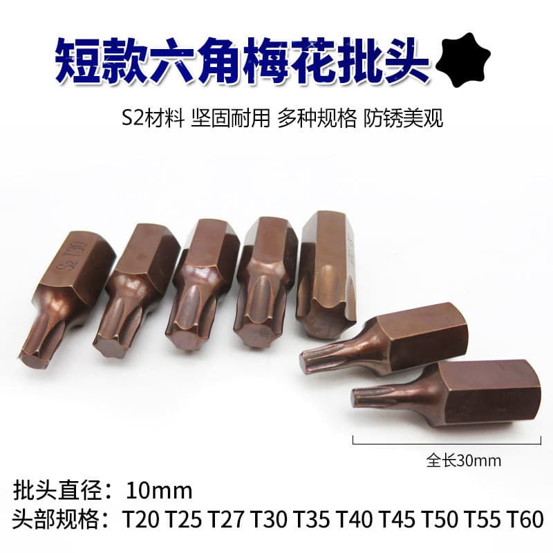 Hexagonal Torx screwdriver with internal hexagonal tip, star-shaped tip, and external hexagonal T-shaped screwdriver.