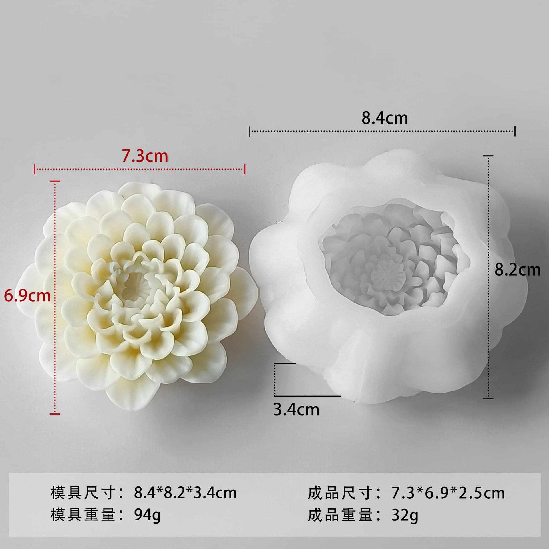 Multiple Flower Silicone Mold, DIY Chocolate Fondant, Rose Flower Epoxy Resin Scented Plaster Candle Mold
