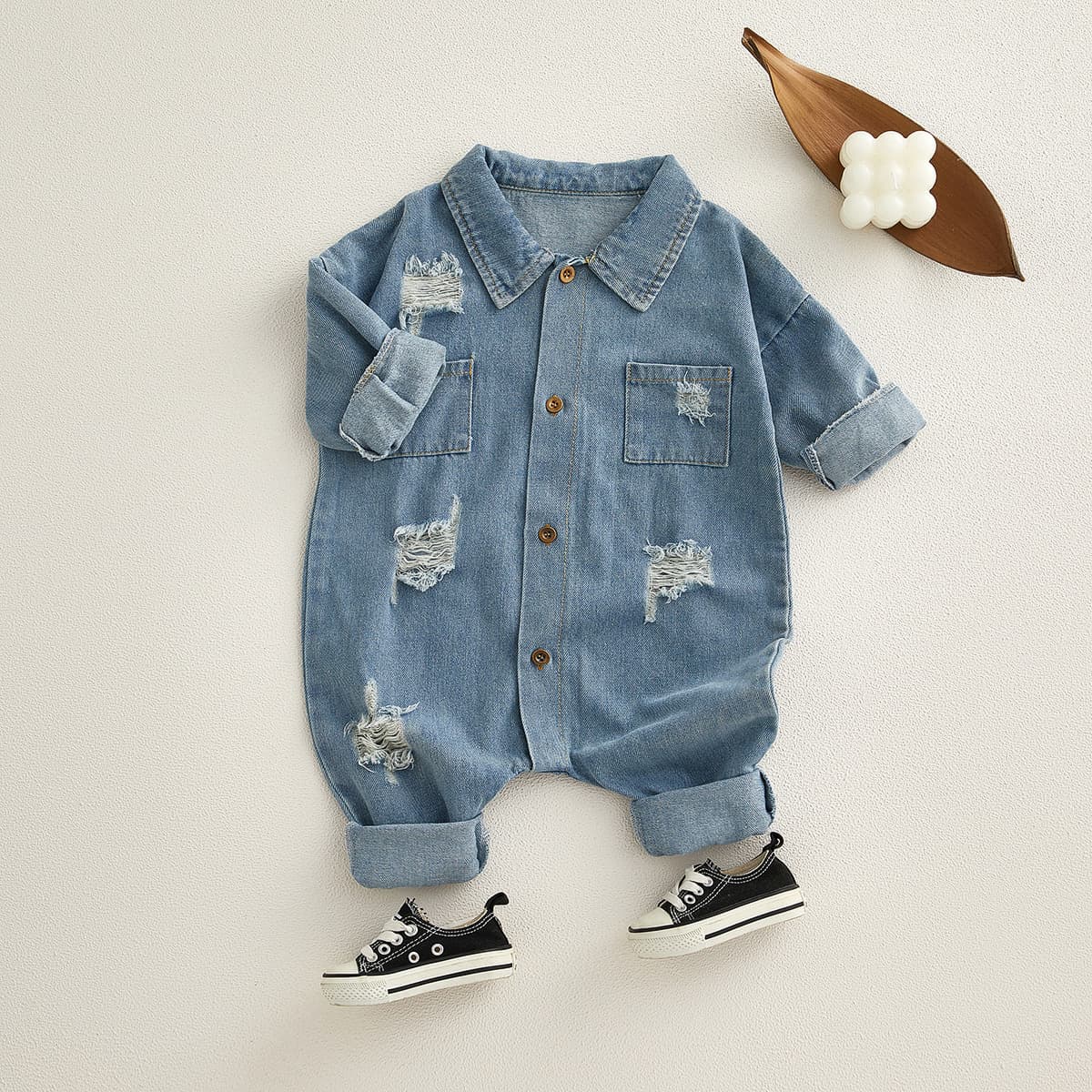 Baby Denim Romper Spring/Autumn Cute Boy Baby Crawling Suit Harem Suit Soft 0-2 Years Newborn Autumn