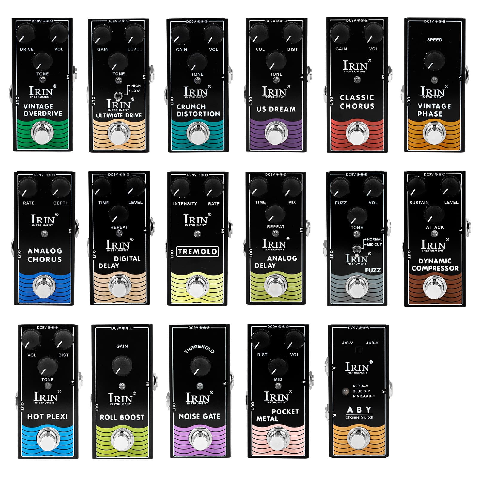 IRIN Single Block Guitar 17 Effects Mini Electric Guitar Effects Pedal Noise Gate Delay Effects Pedal Instrument Accessory