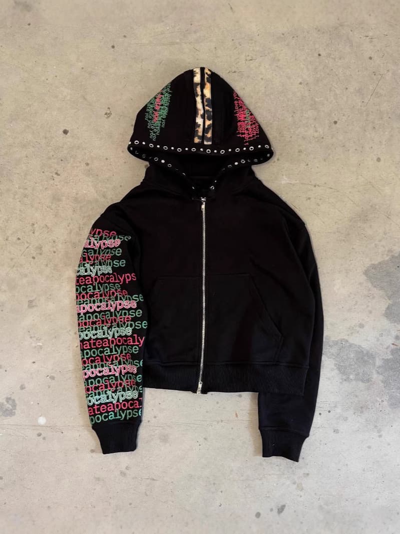 American Retro Artistic Trend Hoodie Outerwear Top Letter Print Unisex Cardigan Hoodie Women's