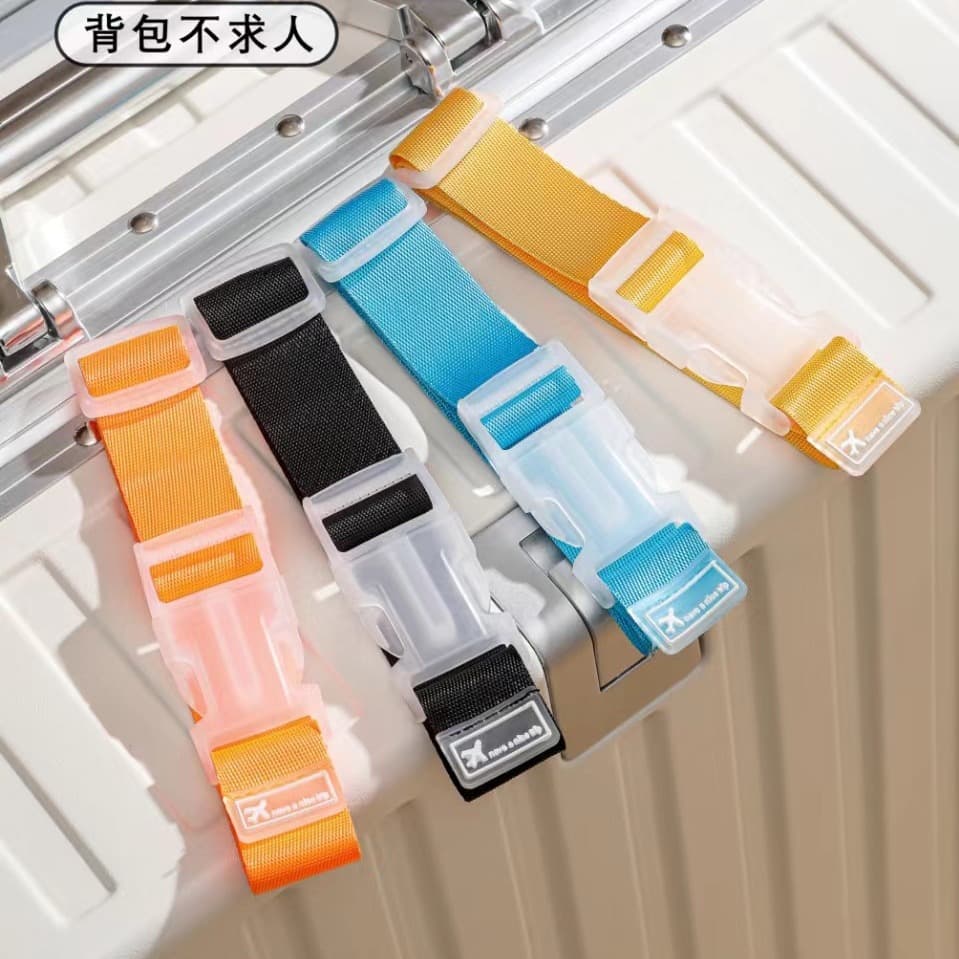 Travel bag hooks, suitcase securing clips, portable case packing straps, bundling belts, tie-down straps