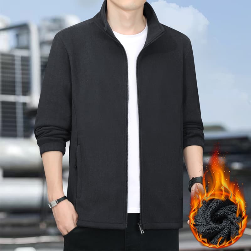 German velvet jacket outdoor sports fleece jacket for men loose version casual autumn and winter men's plus velvet thickened polar fleece