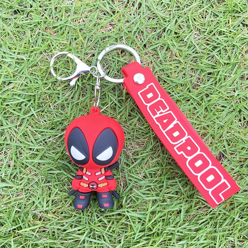 Cartoon Anime Deadpool Figure Wolverine Silicone Keychain Car Hanger Backpack Keychain Gift Wholesale
