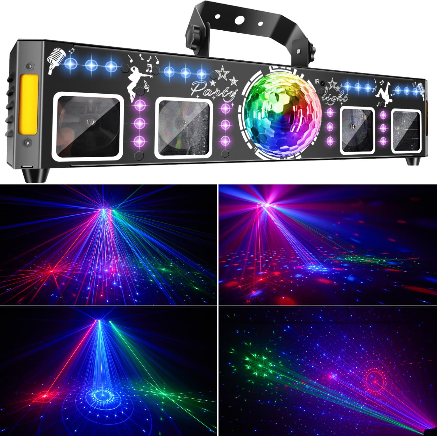 New Laser Magic Ball Stage Light Four-Five Head KTV Bar Room Strobe Beam Laser Atmosphere Projection Pattern