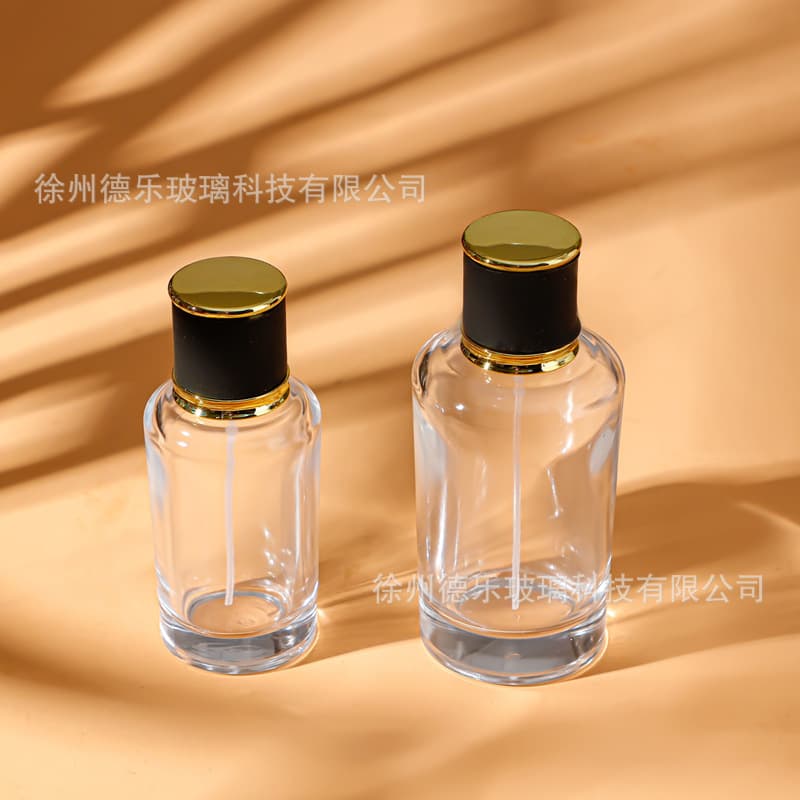 Wholesale Thickened Perfume Bottle 50ml100ml Transparent Glass Perfume Packaging Spray Bottle Cylindrical Perfume Bottle