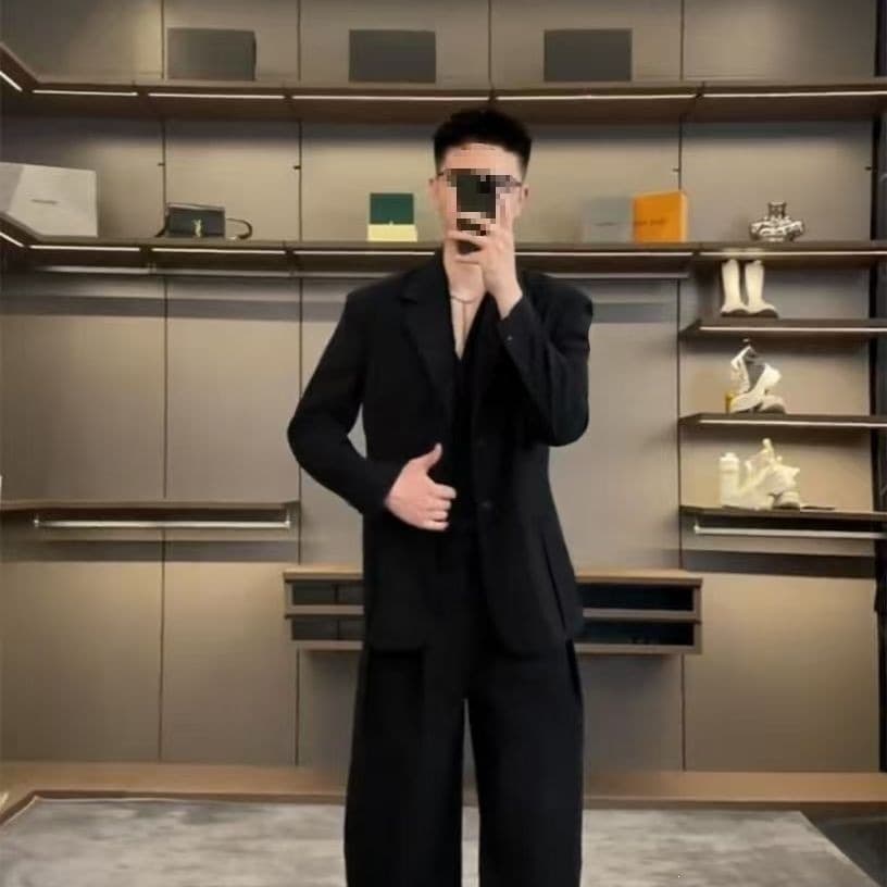 Summer Loose Draped Suit Set for Trendy Men, Sun-Protection Casual Blazer Two-Piece Set, Lightweight Fashion Blazer