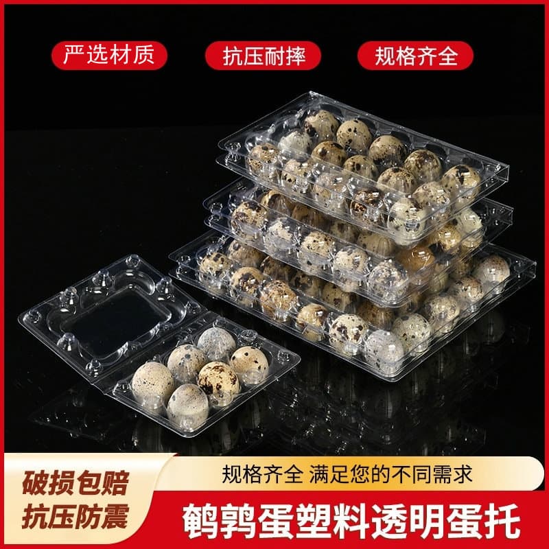 Transparent PET Plastic Absorption Foaming Egg Tray Quail Egg Packaging Box Fruit Packaging Box with Lid General Purpose Packaging