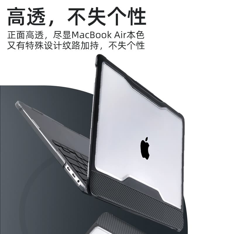 Compatible MacBook Air Pro Case 13.6 inch Carbon Fiber Matte Anti-Drop Anti-Fingerprint Full-Body Shell
