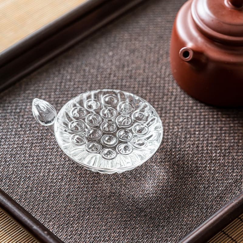 Crystal Lotus Pod Tea Lid Rest - Home Teapot and Bowl Stand, Tea Table Small Ornament and Separator