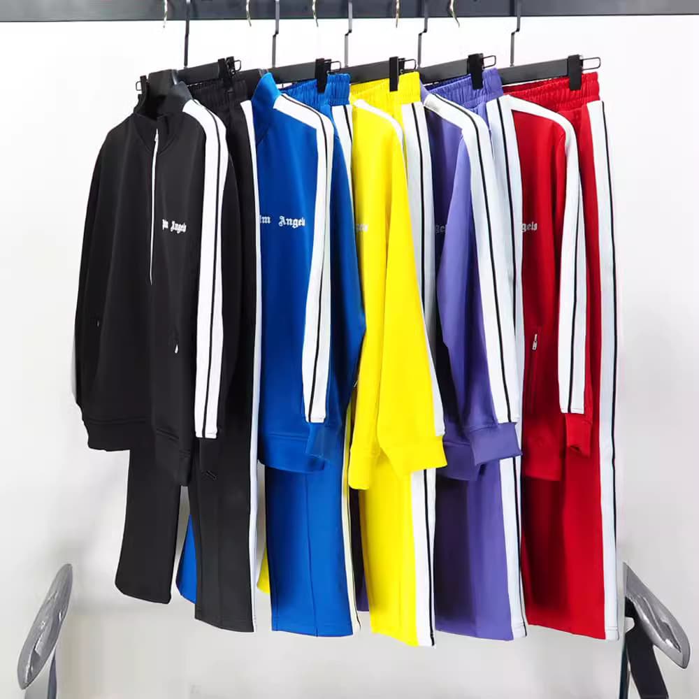 Authentic Palm Angels Striped Webbing High-Street Casual Sports Jacket Couple Set Export Quality