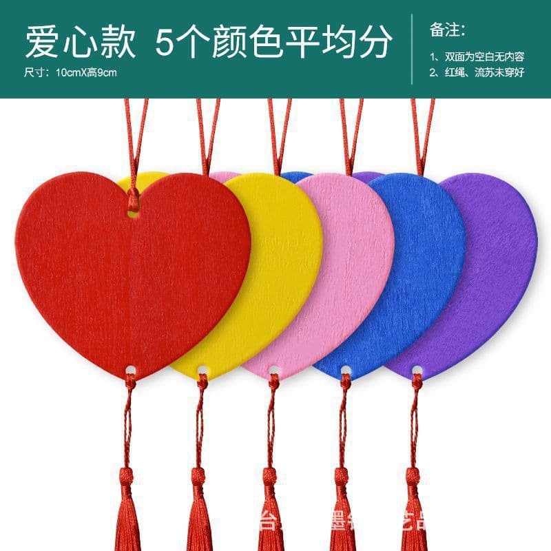 Handwritten Heart Wish Plaque, Waterproof Temple Hanging Ornament, Wooden Blessing Tag, New Year Scenic Spot Wholesale Hanging Sign