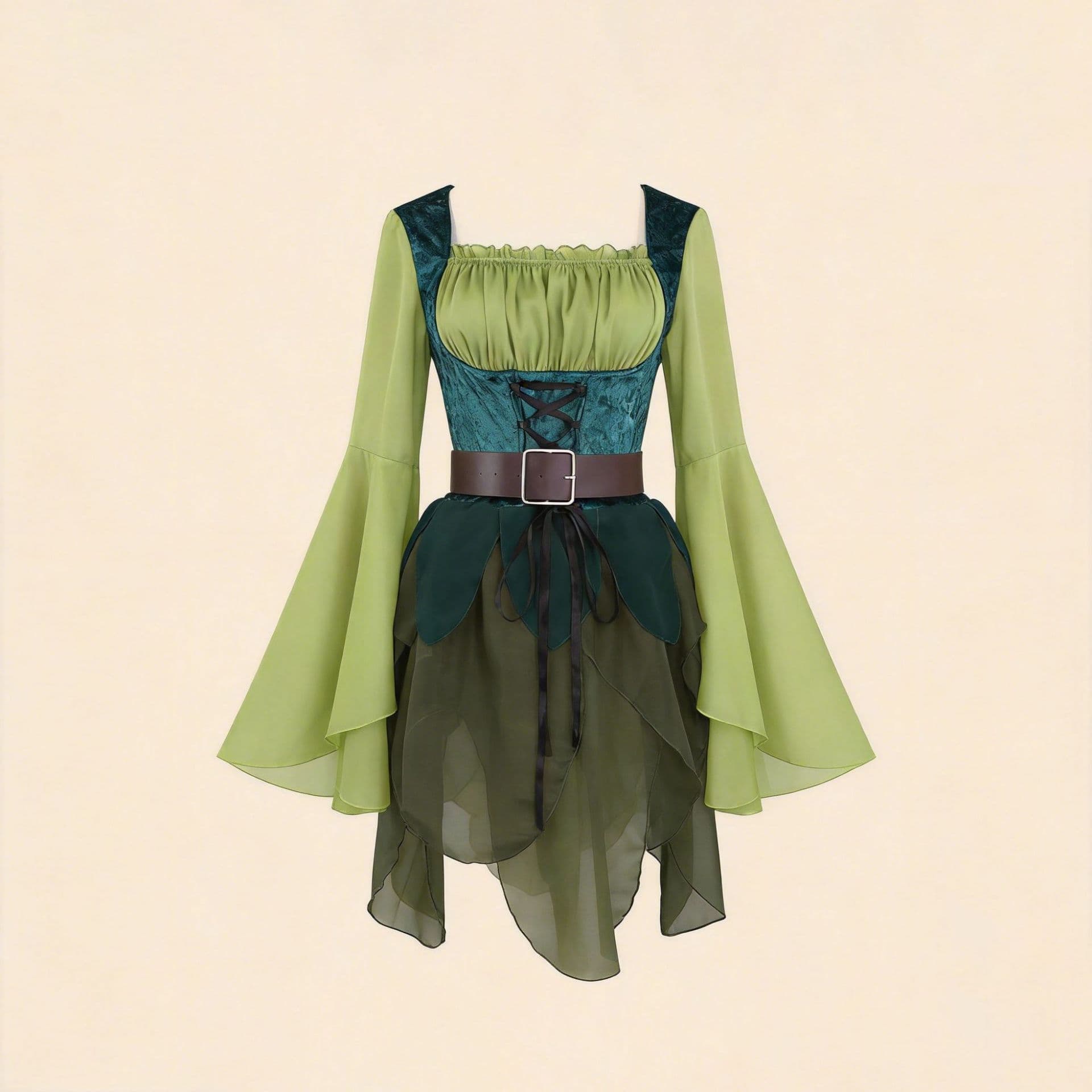 Medieval Women's Elf Halloween Magic Role-Play Dress Elf Queen