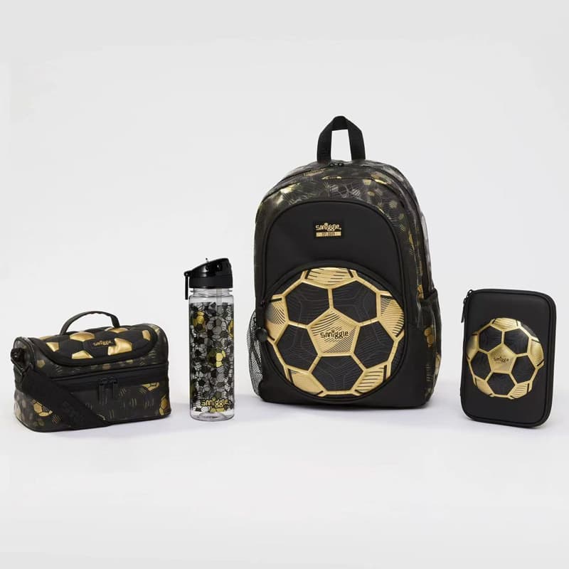 Australian Smiggle Gold Football Series Backpack 3D Pencil Case Crossbody Lunch Bag Bento Bag Lightweight Backpack