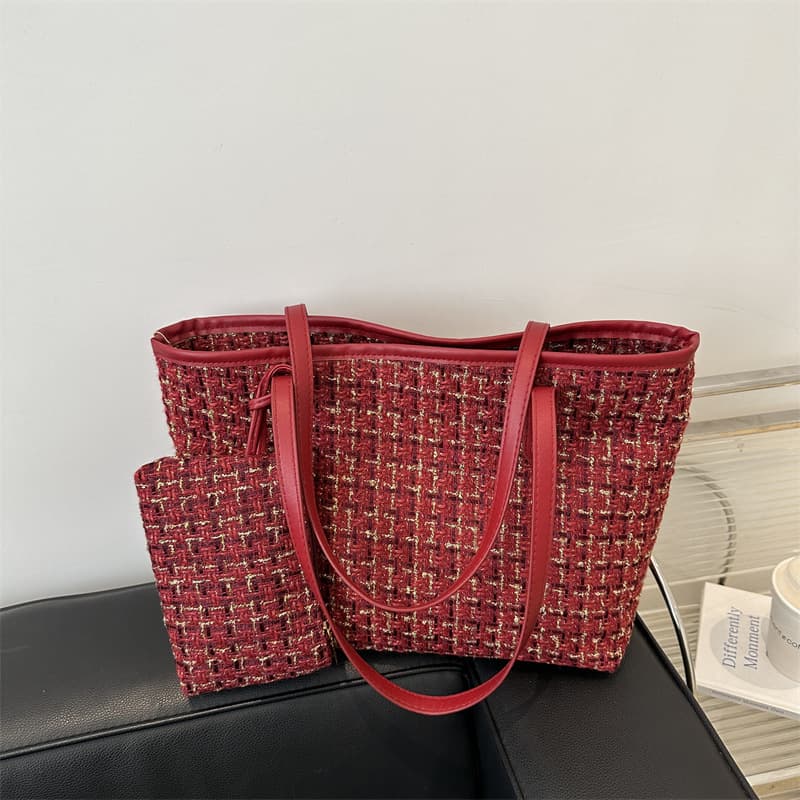 Fashionable Large-Capacity Checkered Women's Bag 2026 Spring New Korean-Style Trendy Shoulder Bag Underarm Bag