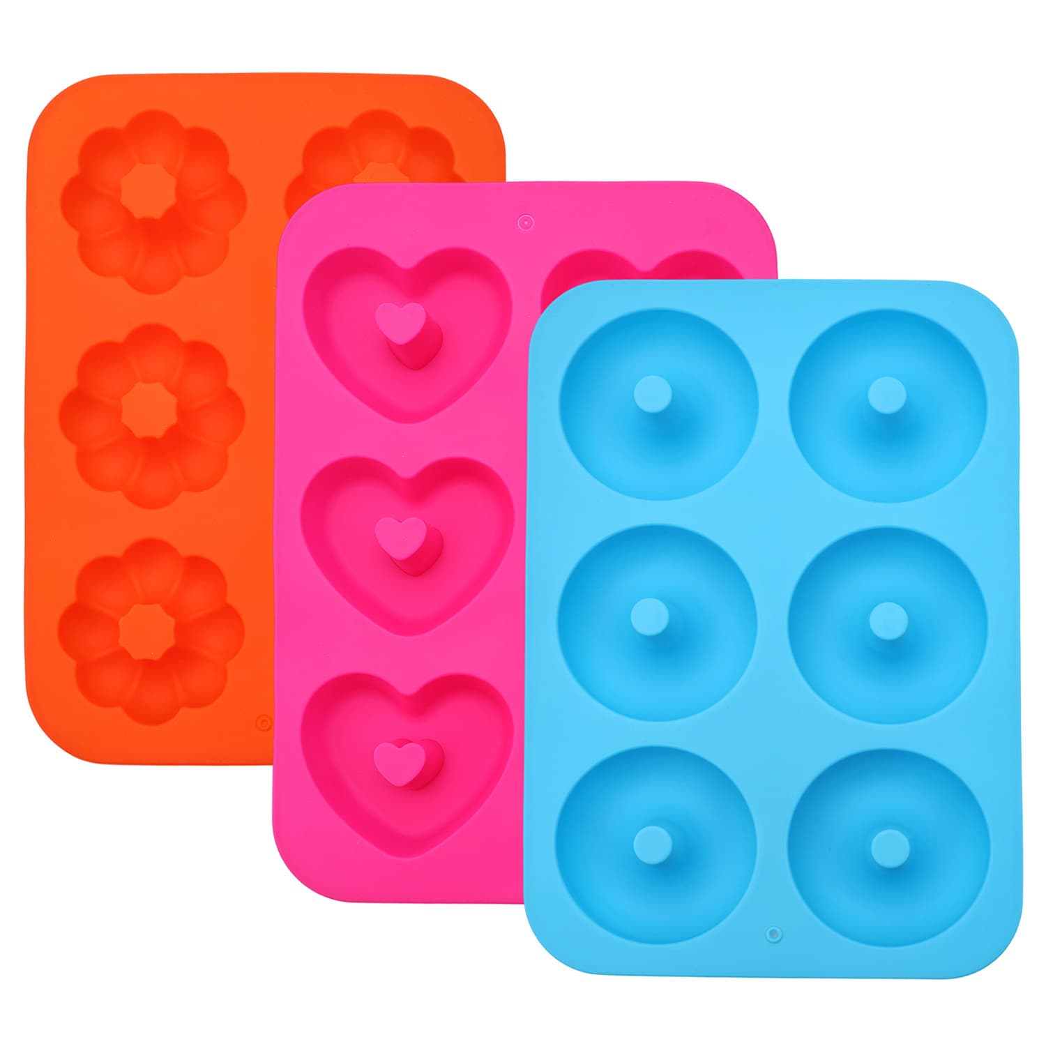 Cross-border Supply Pumpkin Heart Round Mold 6-Cavity Donut 3-Piece Set Baking Tool Silicone Donut Mold