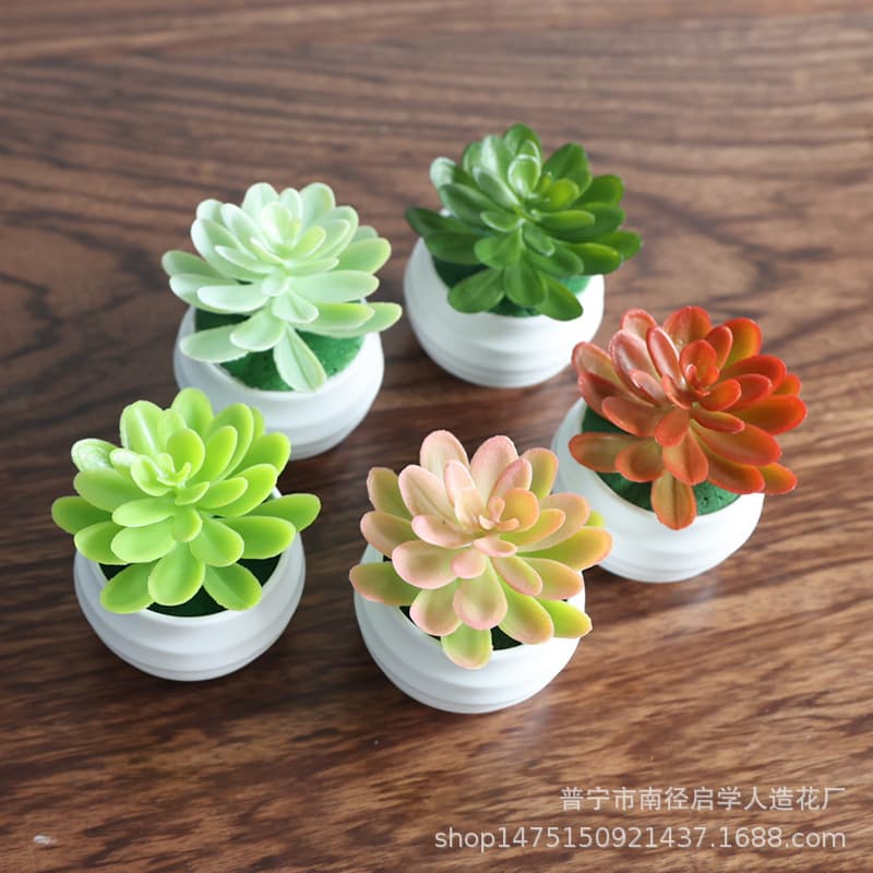 Miniature artificial succulent bonsai, artificial fake succulent accessories, green plant wall, DIY home decoration ornaments, potted plants