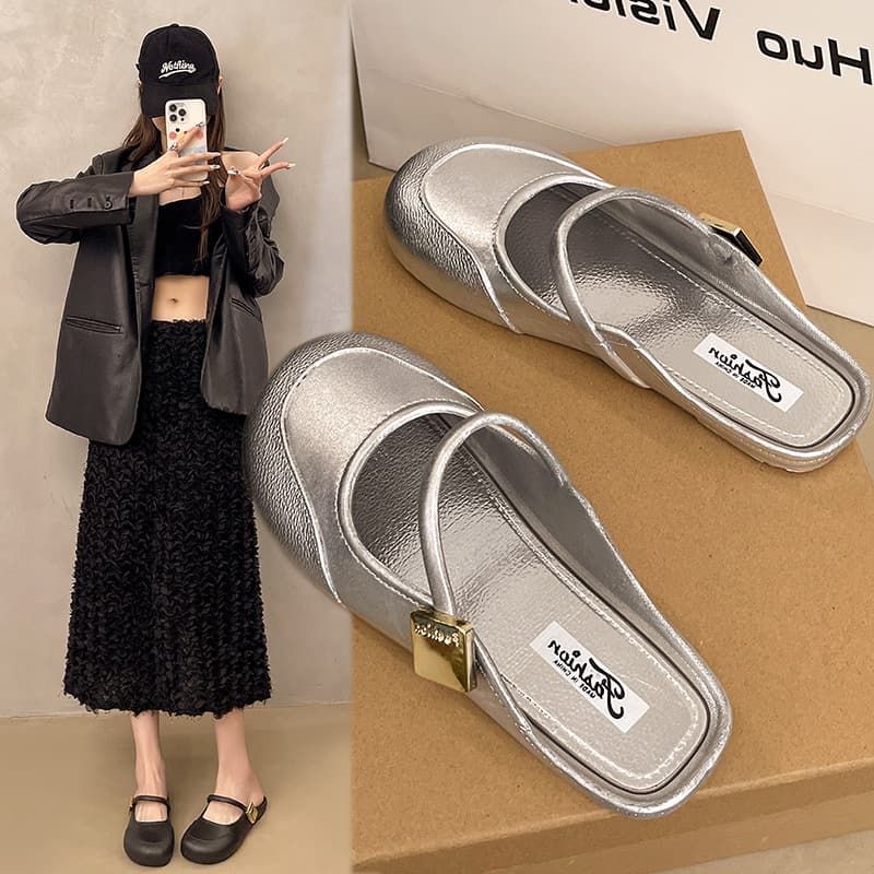 2025 Douyin Hot Style Comfortable Outerwear Shoes for Women Spring with Skirts Shallow Slip-ons Lazy Shoes Flat Shoes