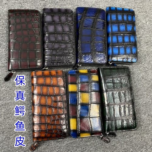 Factory Direct Thai Alligator Skin Men's Wallet Fashionable Long Handheld Bag Genuine Leather Bifold Wallet For Men
