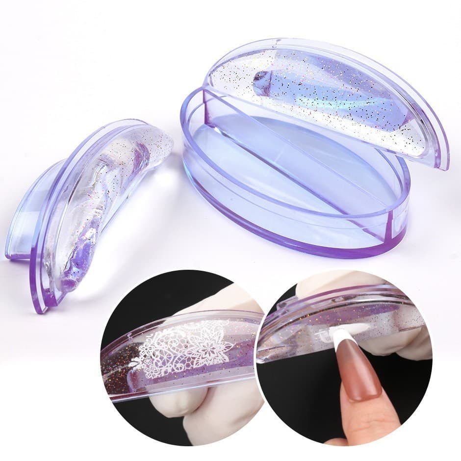 Cross-border new nail art curved silicone seal printing oil seal environmentally friendly template nail art painting seal tool