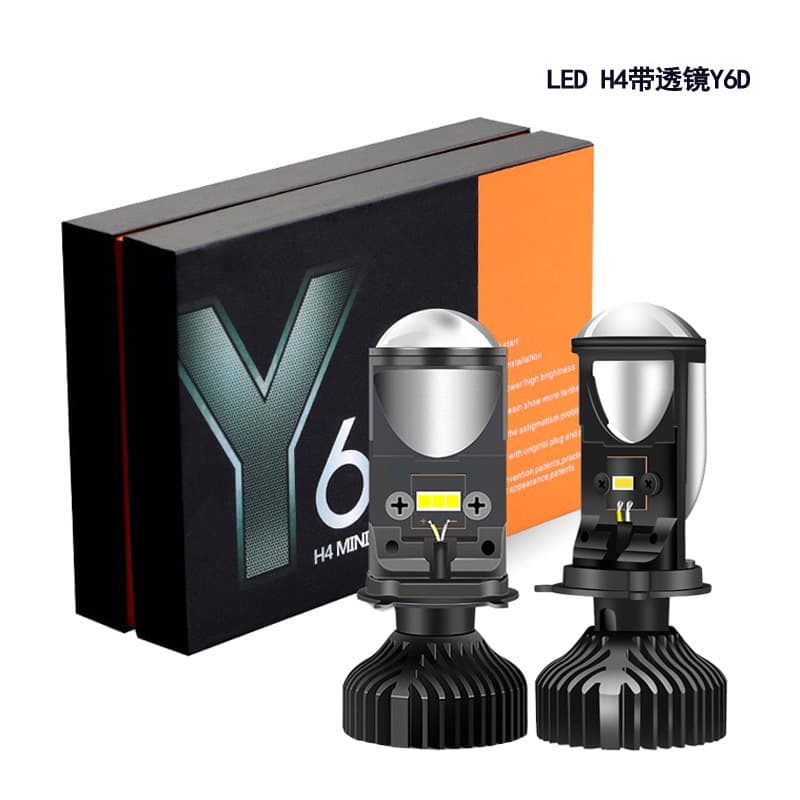 Popular Y6D lens car light H4 integrated far and near motorcycle H4 lens laser fish eye Y6 car LED headlight