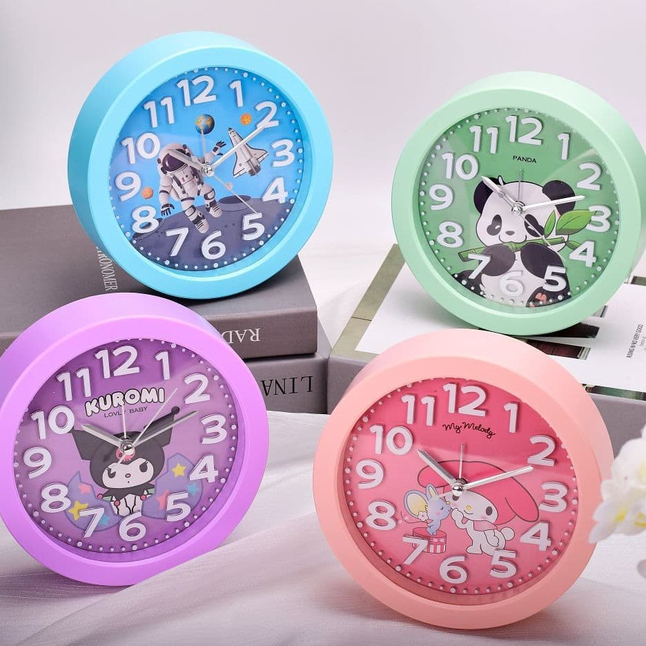 Cross-border popular cartoon Sanrio small alarm clock 3D three-dimensional digital student bedside alarm clock desk clock wholesale