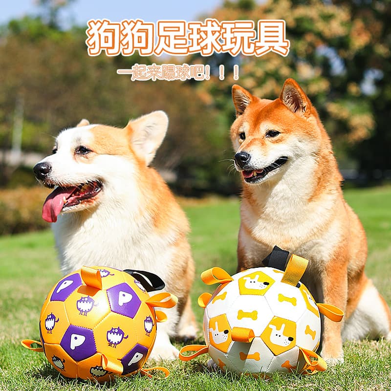 Outdoor Dog Toy Ball Bite Resistant Sound Making Inflatable Football Pet Dog Training
