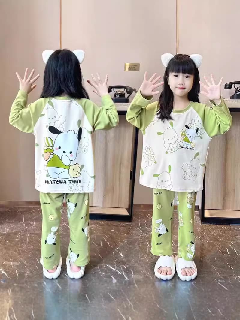 Girls Princess Pajamas Children Spring Autumn Thin Long Sleeve Girls Big Kids Cartoon Cute Homewear Set Fall