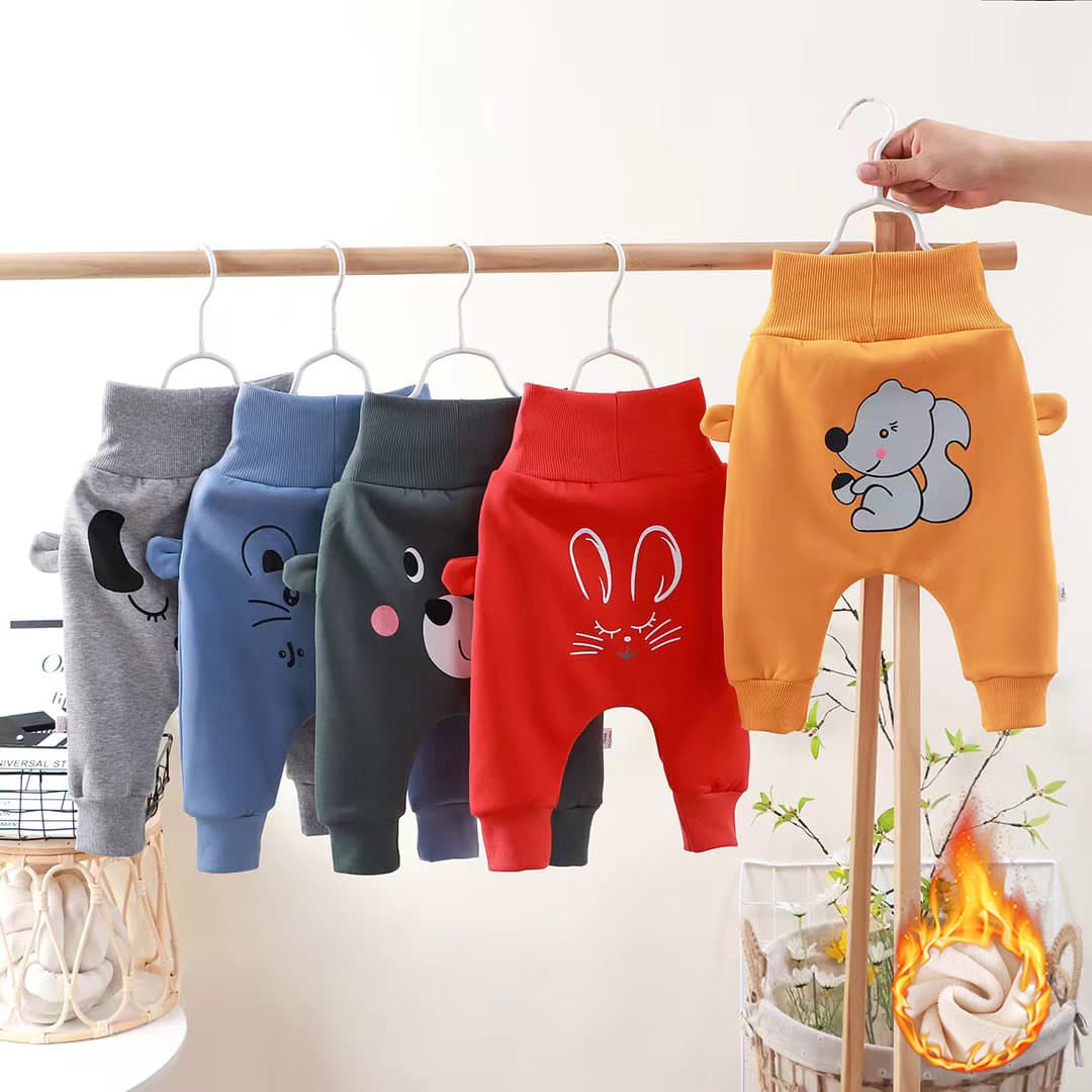 2025 Baby Pants Spring Autumn New Boys Girls Big PP Pants Infant High Waist Belly Protection Pants Kids Long Pants Trendy