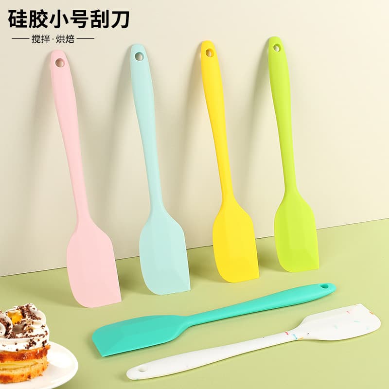 Small Silicone Spatula Jam Cream Spatula Cake Knife Solid Color Butter Spatula Baking Tool